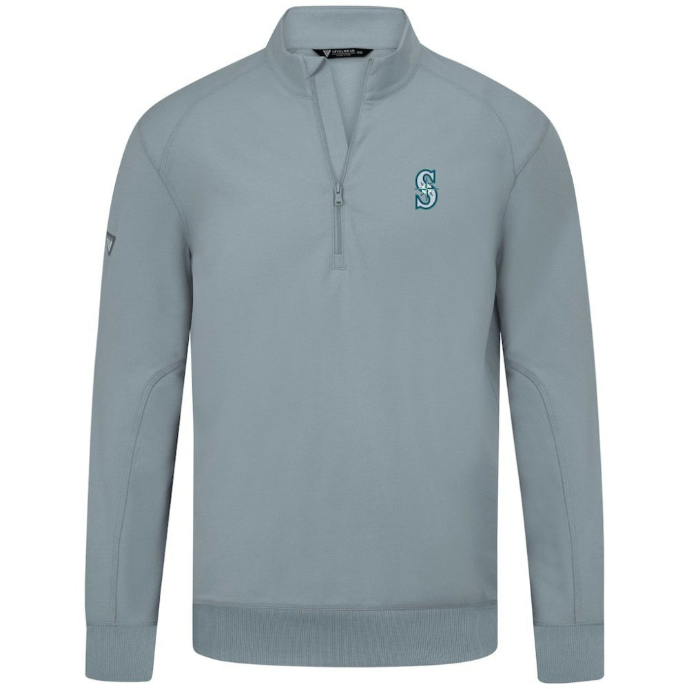 Seattle Mariners Levelwear Upright Insignia Tri-Blend Quarter-Zip Pullover - MLB
