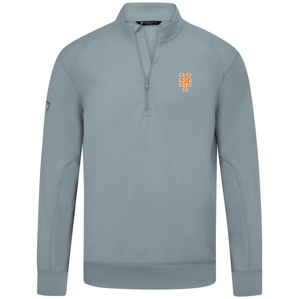 New York Mets Levelwear Upright Insignia Tri-Blend Quarter-Zip Pullover - MLB