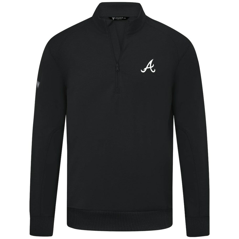 Atlanta Braves Levelwear Upright Insignia Tri-Blend Quarter-Zip Pullover - MLB
