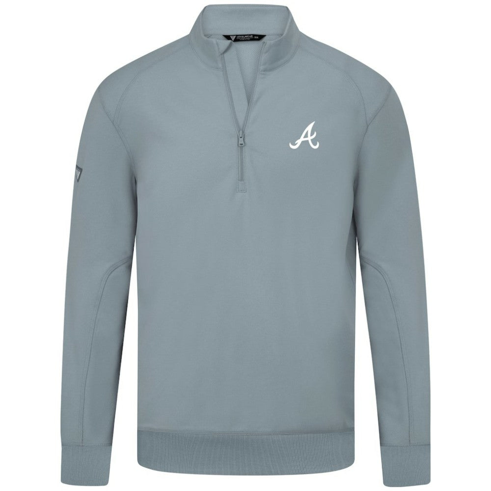 Atlanta Braves Levelwear Upright Insignia Tri-Blend Quarter-Zip Pullover - MLB