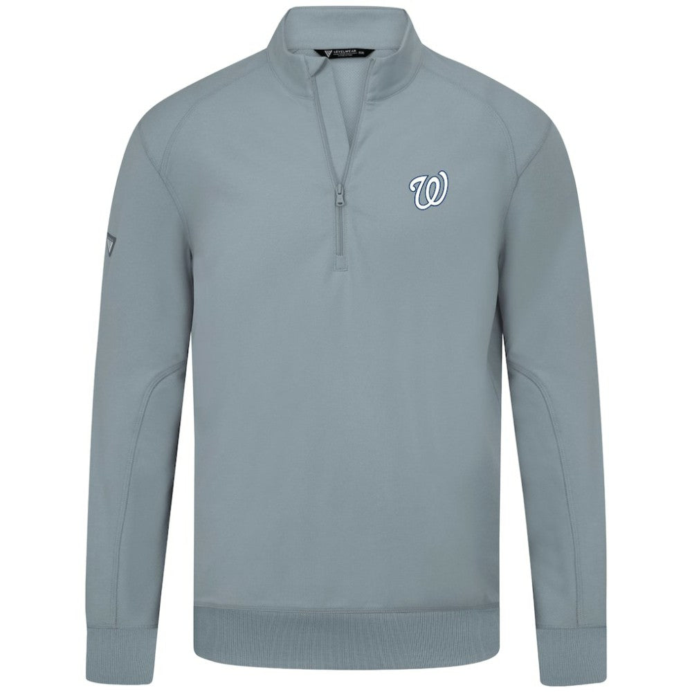 Washington Nationals Levelwear Upright Insignia Tri-Blend Quarter-Zip Pullover - MLB