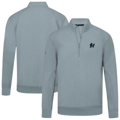 Miami Marlins Levelwear Upright Insignia Tri-Blend Quarter-Zip Pullover - MLB