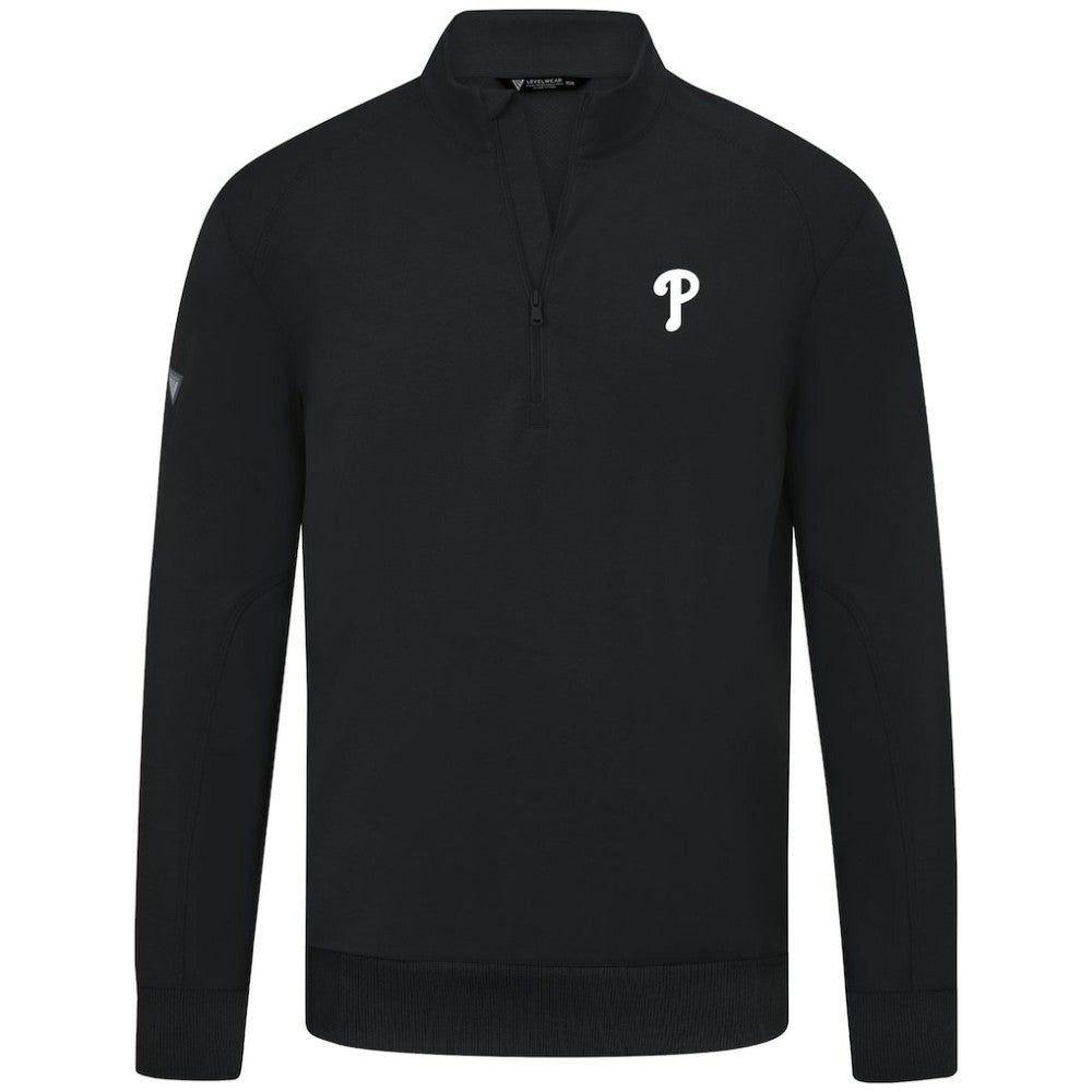 Philadelphia Phillies Levelwear Upright Insignia Tri-Blend Quarter-Zip Pullover - MLB