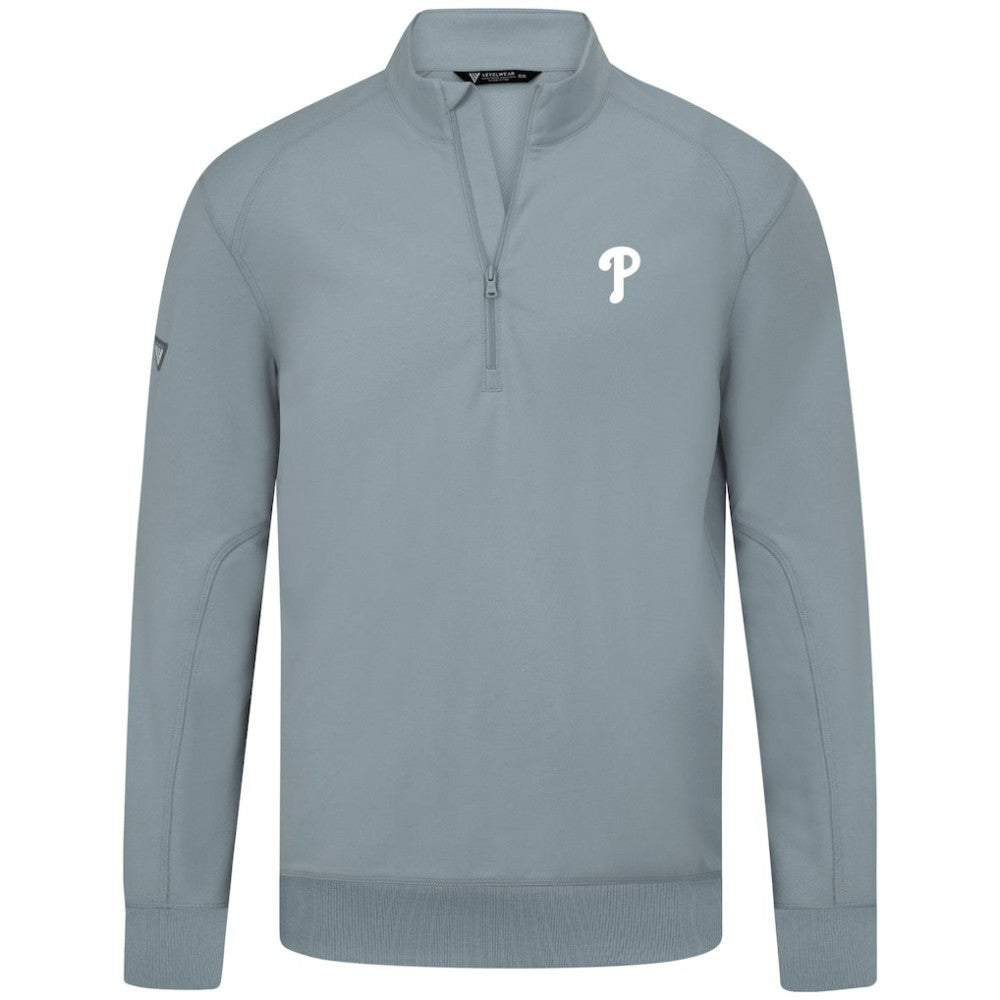 Philadelphia Phillies Levelwear Upright Insignia Tri-Blend Quarter-Zip Pullover - MLB