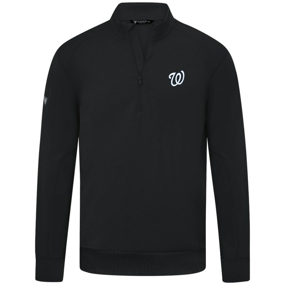 Washington Nationals Levelwear Upright Insignia Tri-Blend Quarter-Zip Pullover - MLB