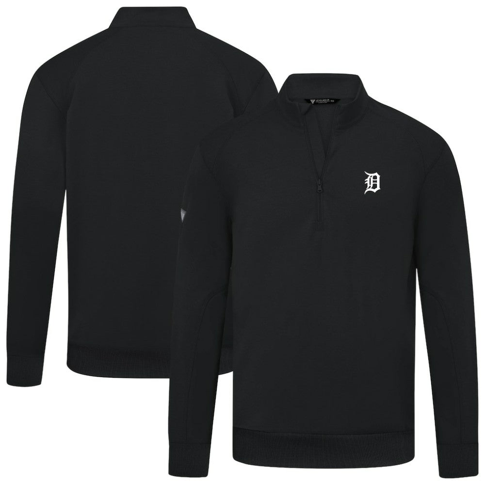 Detroit Tigers Levelwear Upright Insignia Tri-Blend Quarter-Zip Pullover - MLB