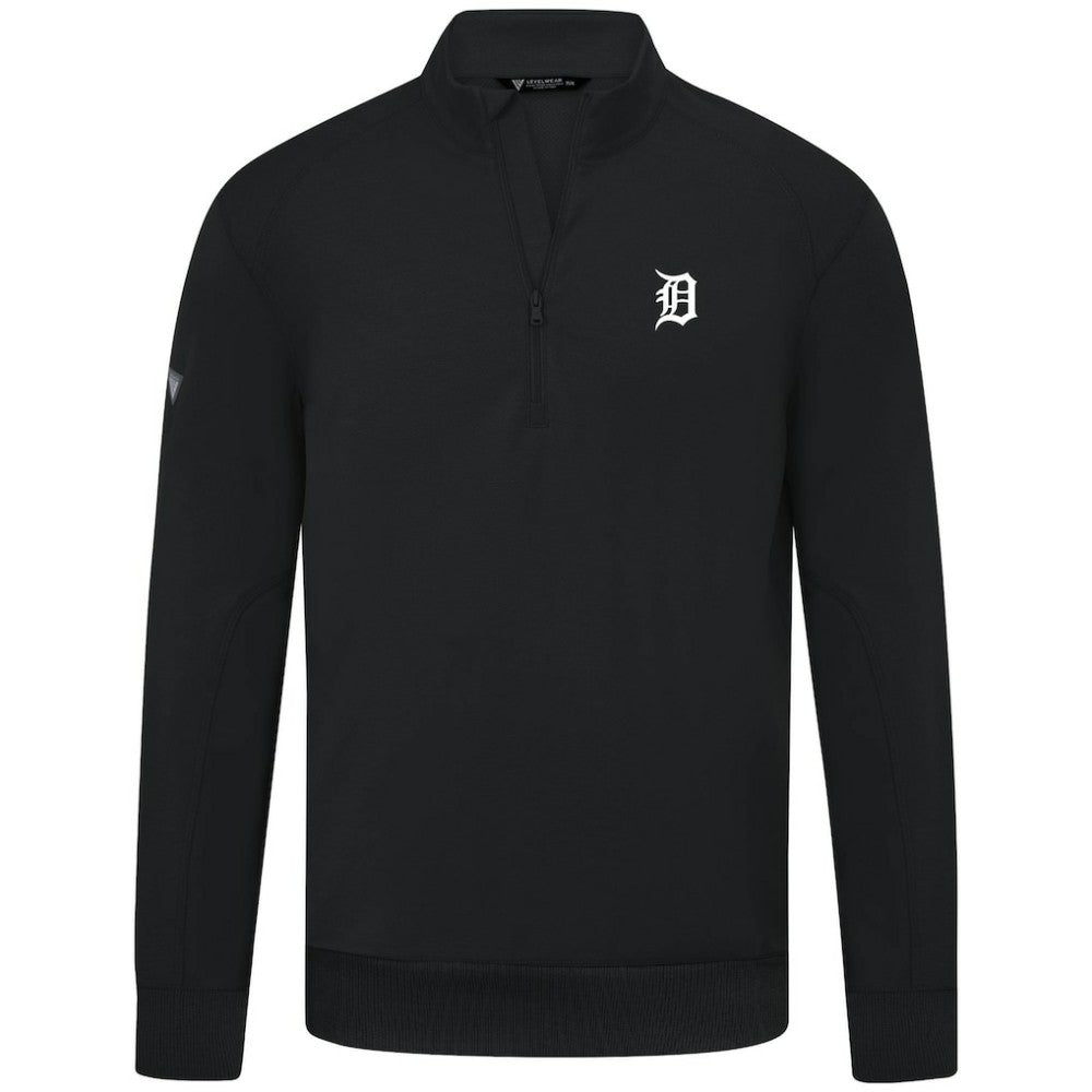 Detroit Tigers Levelwear Upright Insignia Tri-Blend Quarter-Zip Pullover - MLB