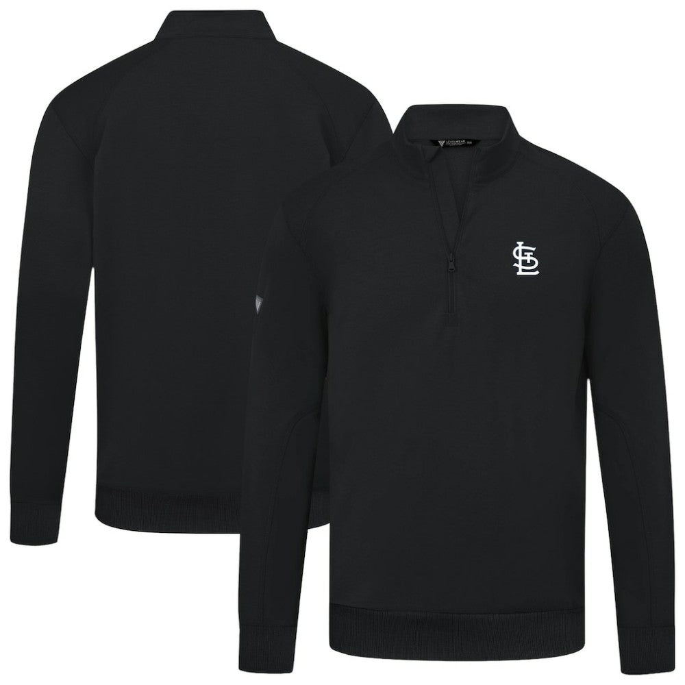 St. Louis Cardinals Levelwear Upright Insignia Tri-Blend Quarter-Zip Pullover - MLB