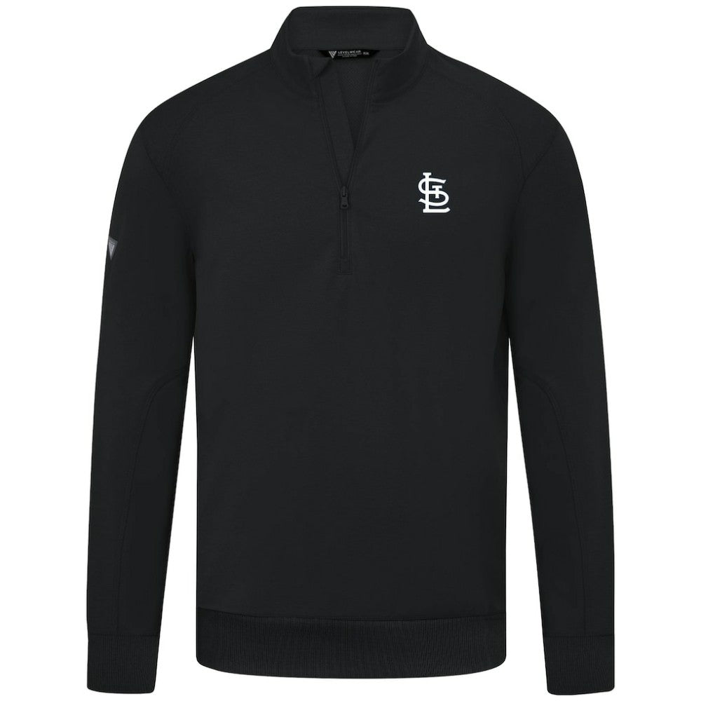 St. Louis Cardinals Levelwear Upright Insignia Tri-Blend Quarter-Zip Pullover - MLB