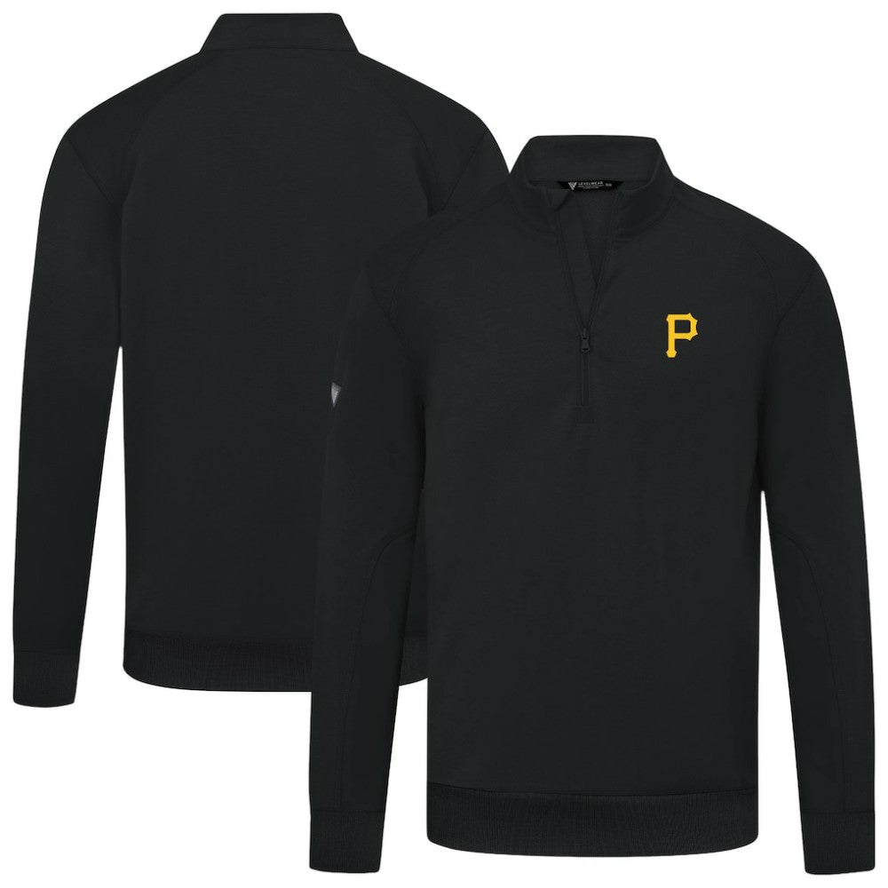Pittsburgh Pirates Levelwear Upright Insignia Tri-Blend Quarter-Zip Pullover - MLB