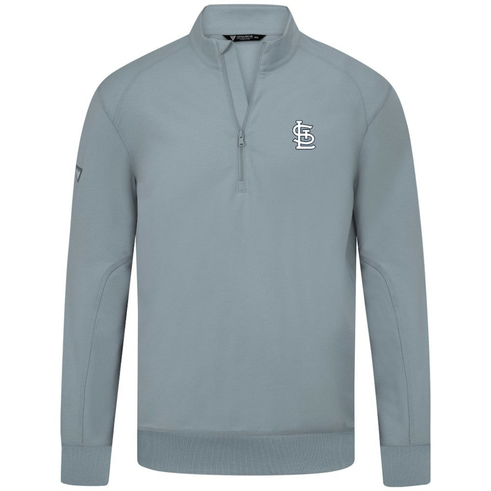 St. Louis Cardinals Levelwear Upright Insignia Tri-Blend Quarter-Zip Pullover - MLB