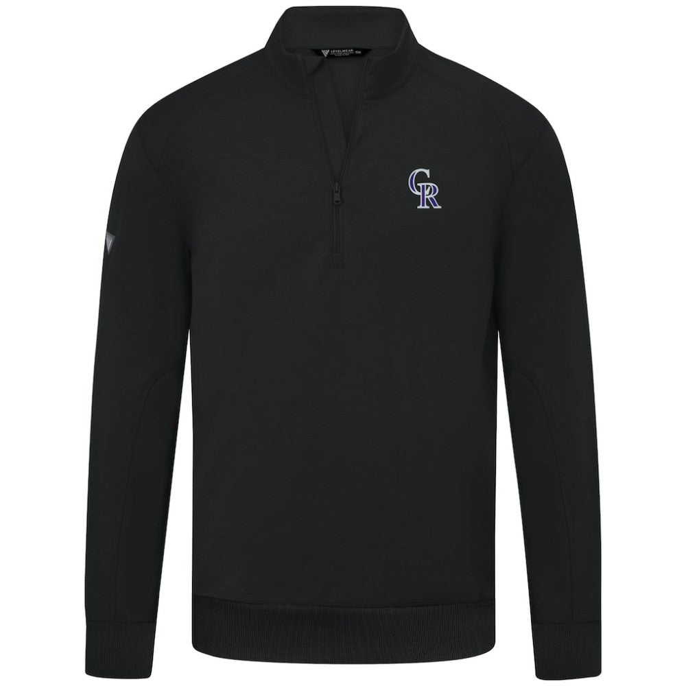 Colorado Rockies Levelwear Upright Insignia Tri-Blend Quarter-Zip Pullover - MLB