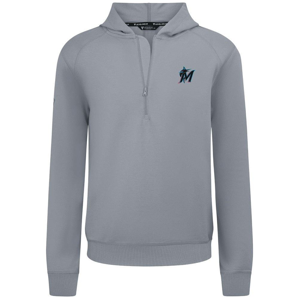 Miami Marlins Levelwear Technic Insignia Quarter-Zip Hoodie - MLB