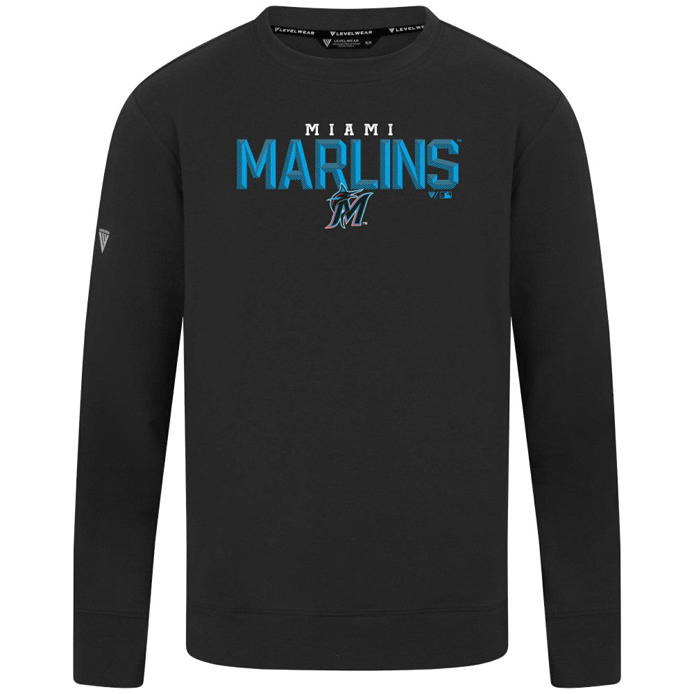 Miami Marlins Levelwear Mandate Carve Tri-Blend Sweatshirt - MLB