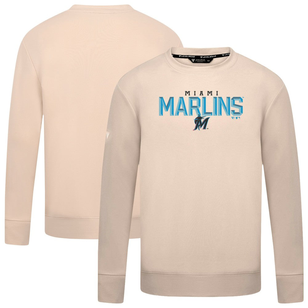 Miami Marlins Levelwear Mandate Carve Tri-Blend Sweatshirt - MLB