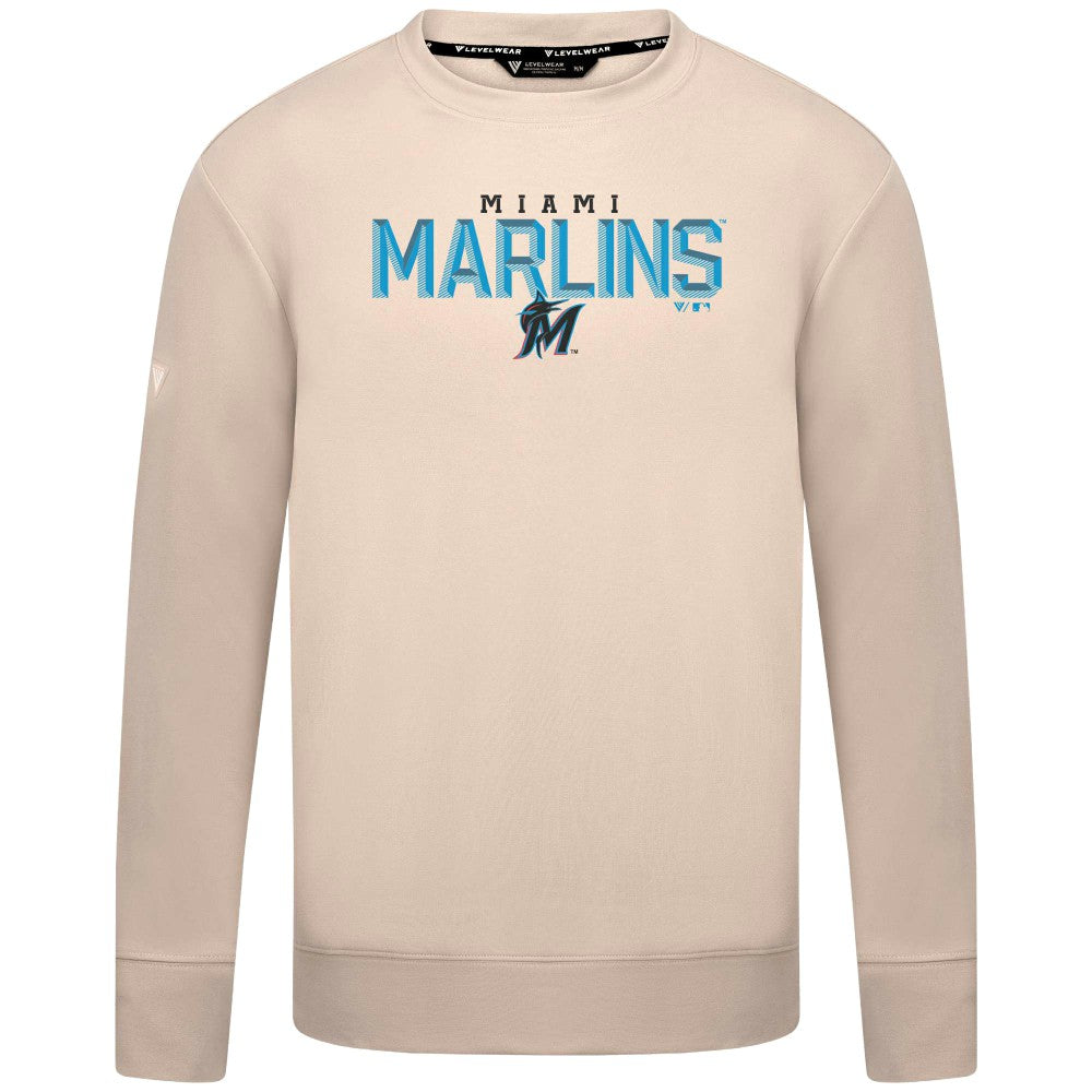 Miami Marlins Levelwear Mandate Carve Tri-Blend Sweatshirt - MLB
