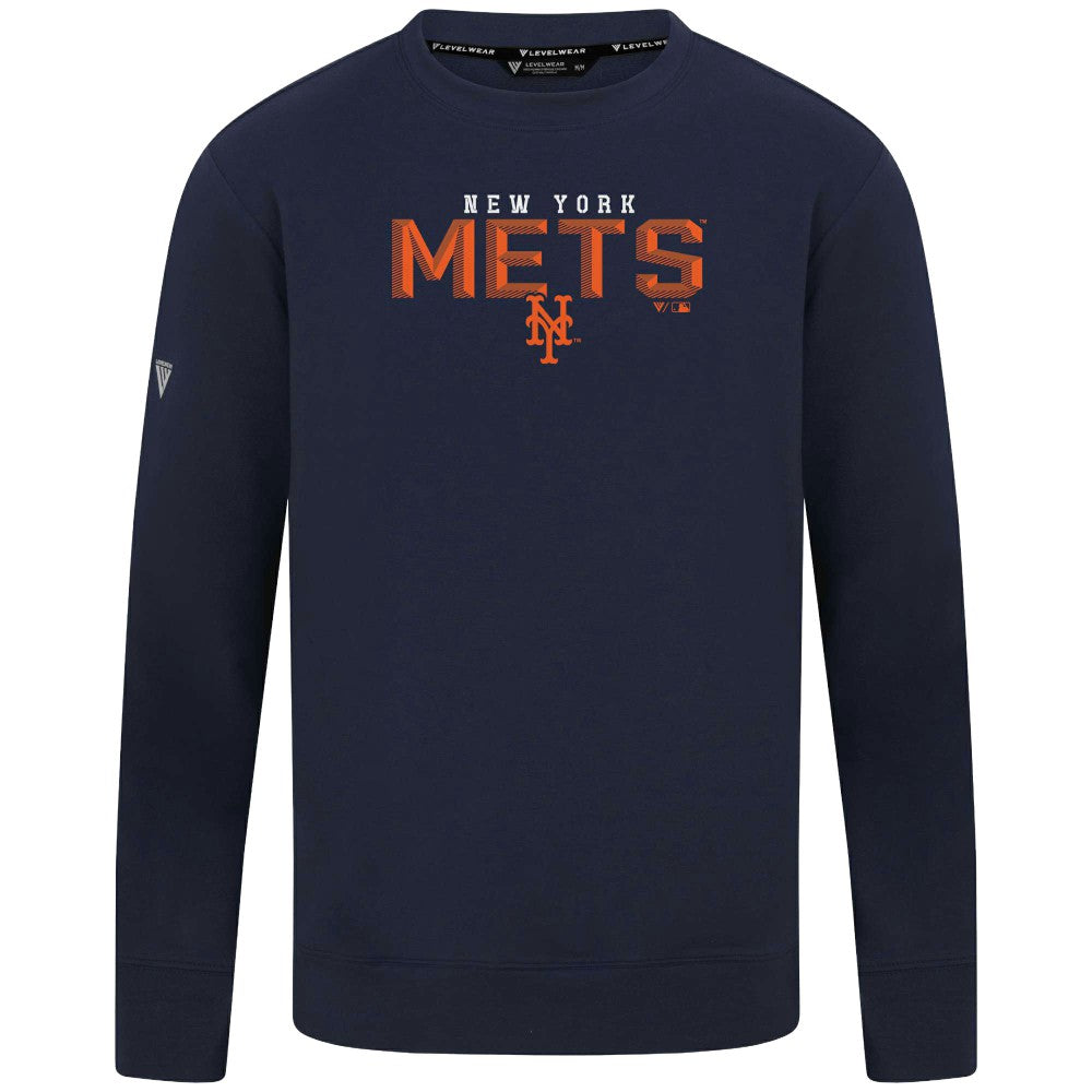 New York Mets Levelwear Mandate Carve Tri-Blend Sweatshirt - MLB
