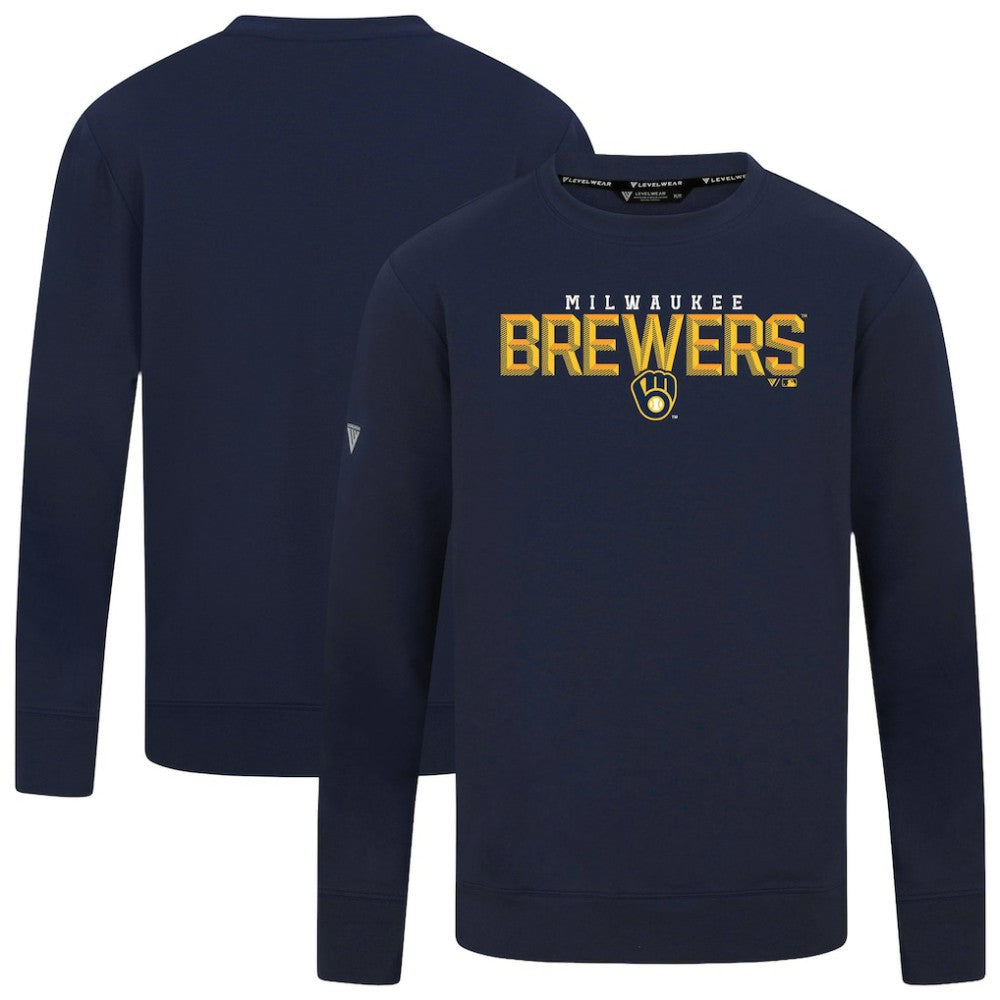 Milwaukee Brewers Levelwear Mandate Carve Tri-Blend Sweatshirt - MLB