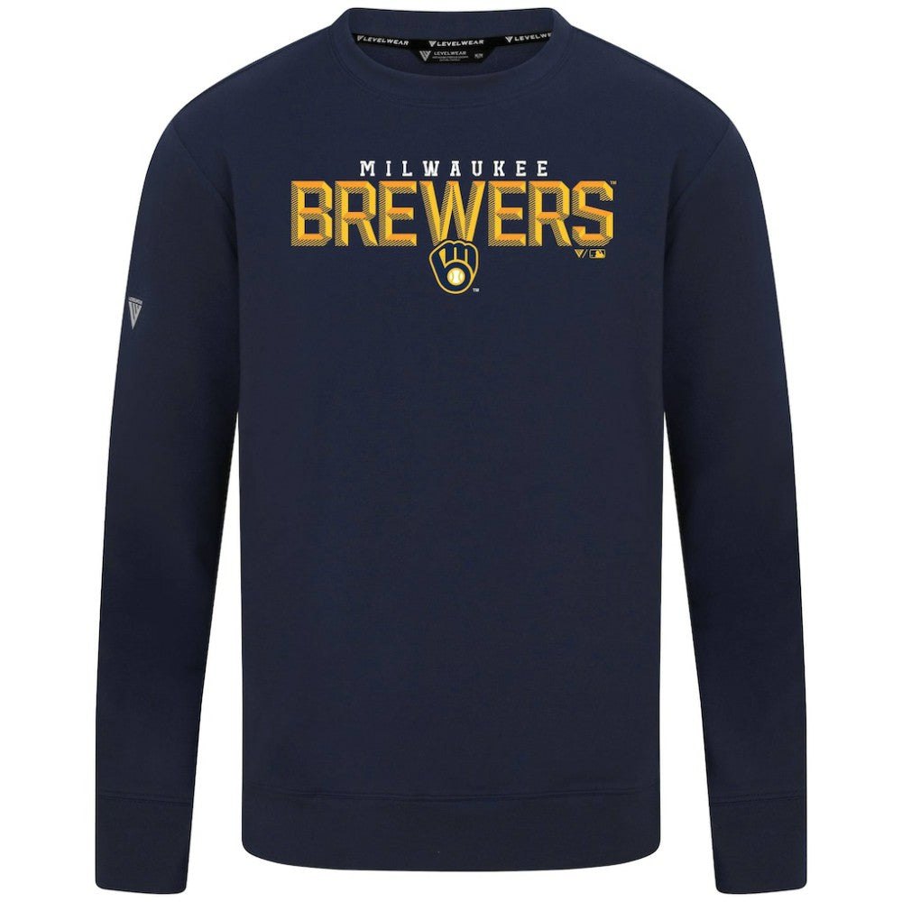 Milwaukee Brewers Levelwear Mandate Carve Tri-Blend Sweatshirt - MLB