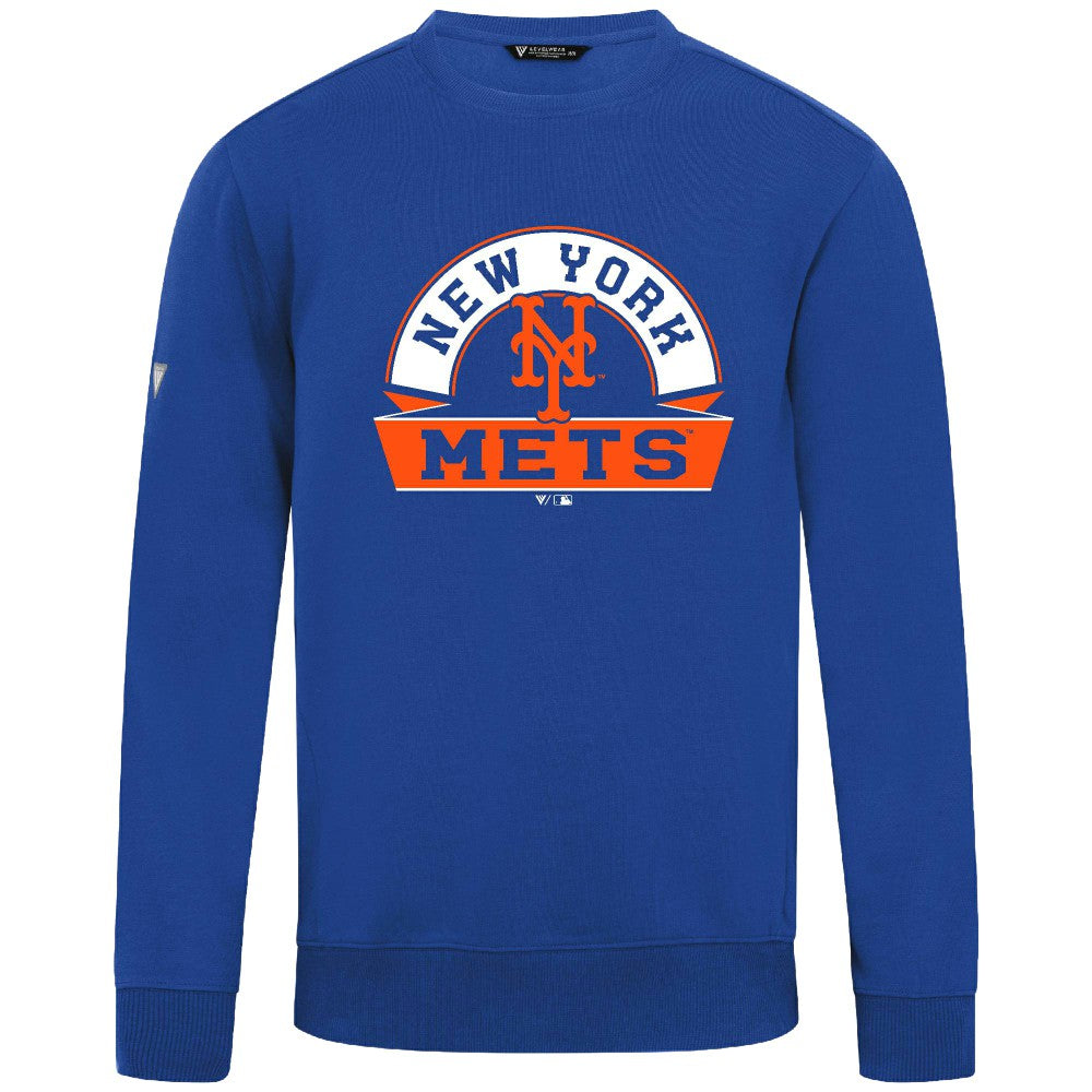 New York Mets Levelwear Zane Banner Arch Sweatshirt - MLB