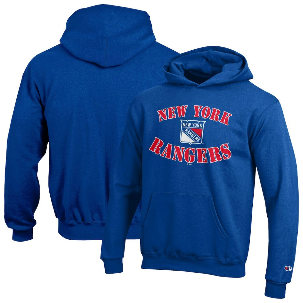 New York Rangers Champion Youth Fleece Powerblend Hoodie - Blue - NHL
