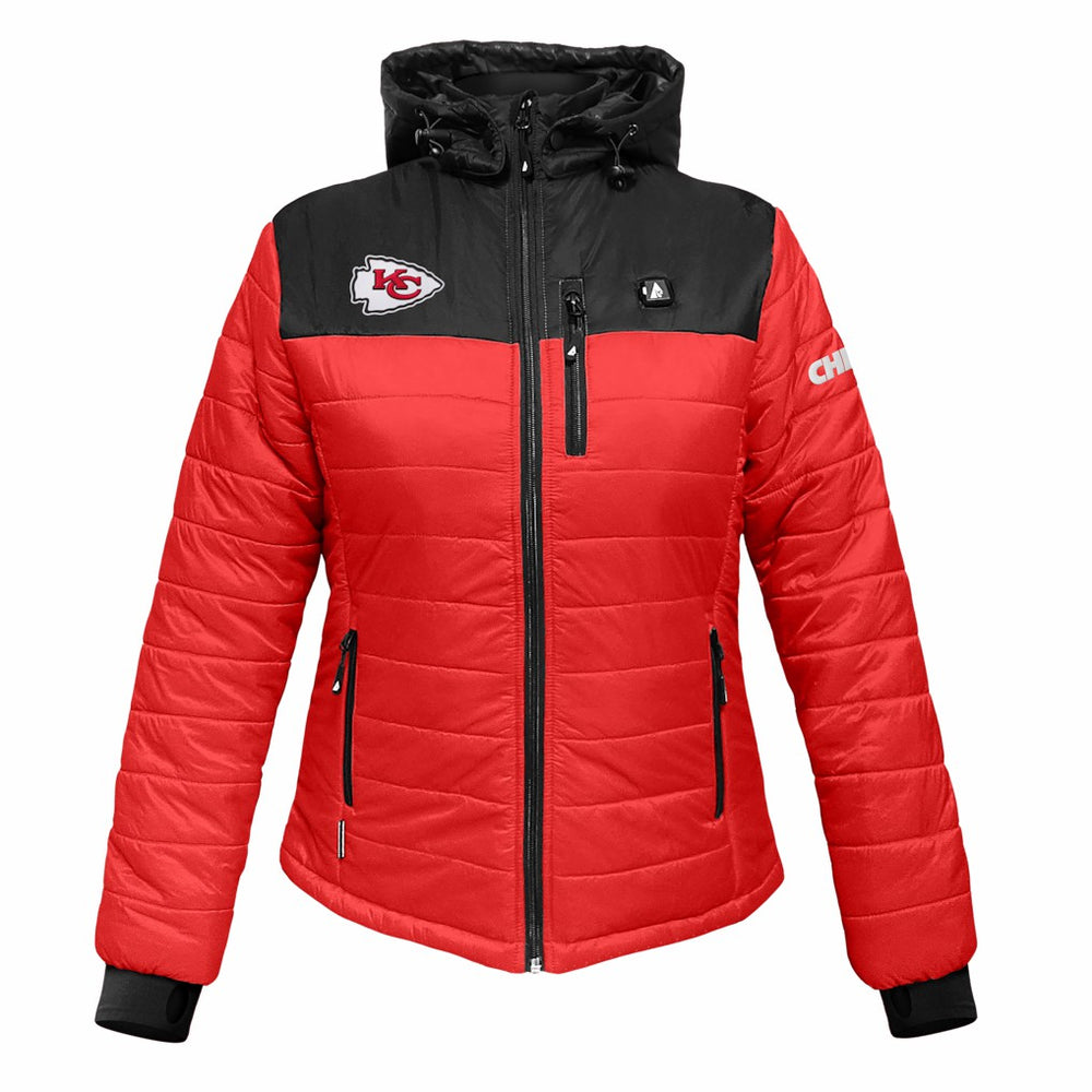 Kansas City Chiefs ActionHeat Women's 5V Battery Heated Insulated Puffer Full-Zip Jacket Red/Black | NFL