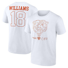 Caleb Williams Chicago Bears Outline Player T-Shirt White | NFL