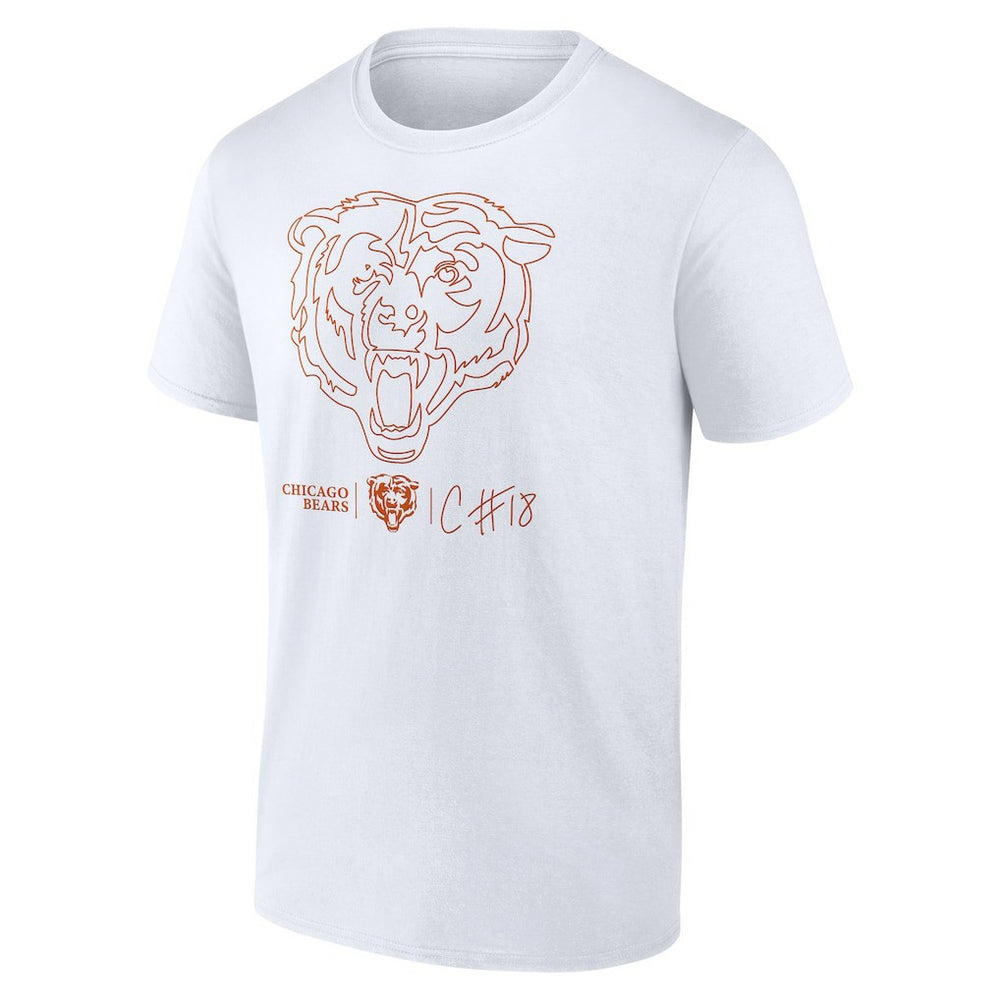 Caleb Williams Chicago Bears Outline Player T-Shirt White | NFL