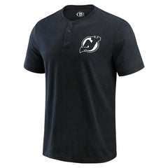 New Jersey Devils Darius Rucker Collection by Fanatics Fanatics Fest Washed Henley T-Shirt - Black - NHL