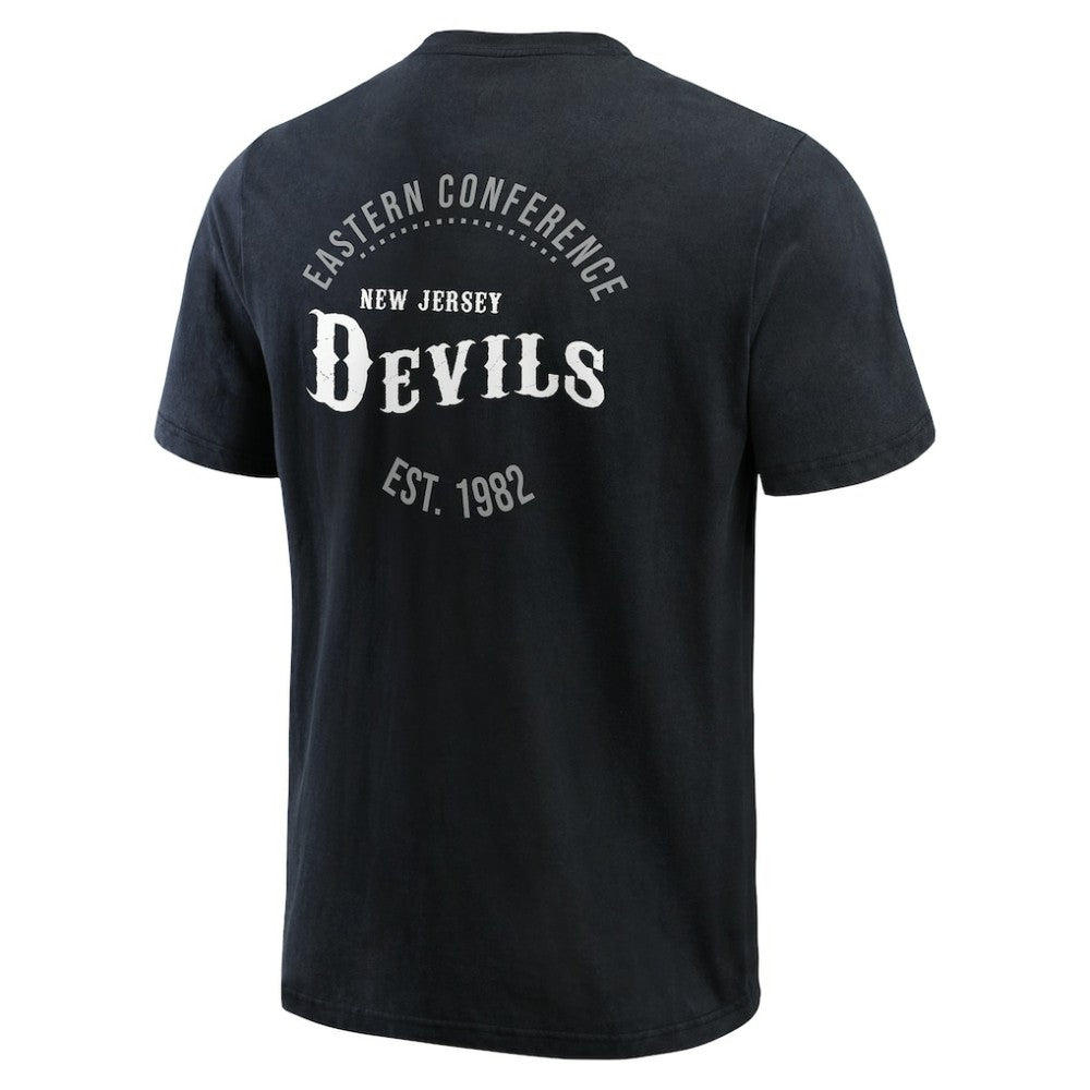 New Jersey Devils Darius Rucker Collection by Fanatics Fanatics Fest Washed Henley T-Shirt - Black - NHL