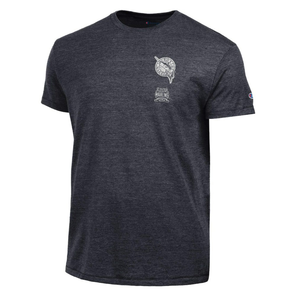 Miami Marlins Champion Vintage 3-Hit Tri-Blend T-Shirt - MLB