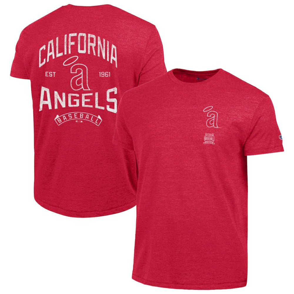 Los Angeles Angels Champion Vintage 3-Hit Tri-Blend T-Shirt - MLB