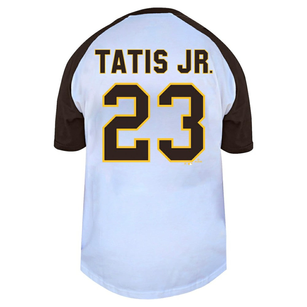 Fernando Tatis Jr. San Diego Padres Profile Women's Plus Size Name & Number Raglan Henley T-Shirt - MLB