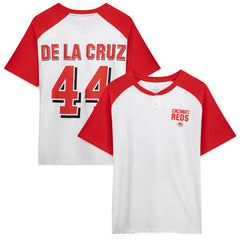 Elly De La Cruz Cincinnati Reds Profile Women's Plus Size Name & Number Raglan Henley T-Shirt - MLB