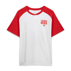 Elly De La Cruz Cincinnati Reds Profile Women's Plus Size Name & Number Raglan Henley T-Shirt - MLB