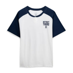 Tarik Skubal Detroit Tigers Profile Women's Plus Size Name & Number Raglan Henley T-Shirt - MLB