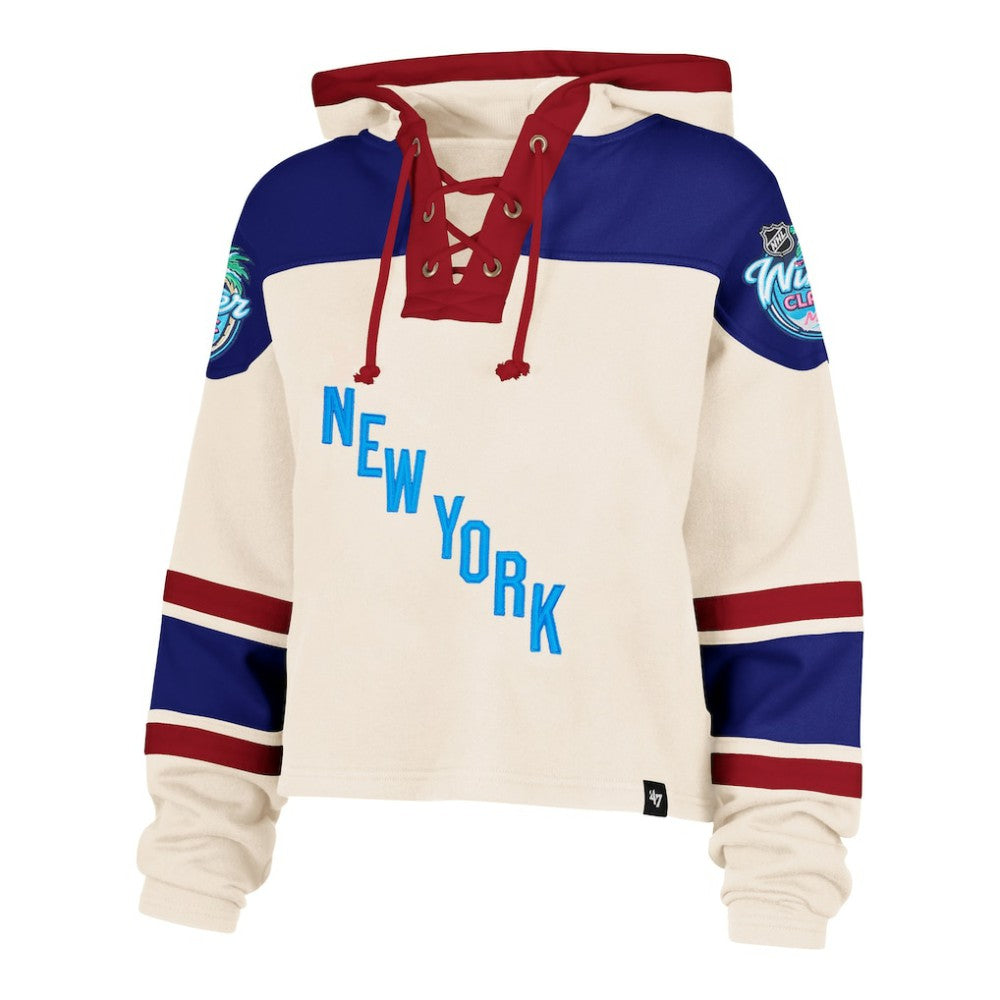 New York Rangers '47 Women's 2026 NHL Winter Classic Cropped Superior Lacer Hoodie - Cream - NHL