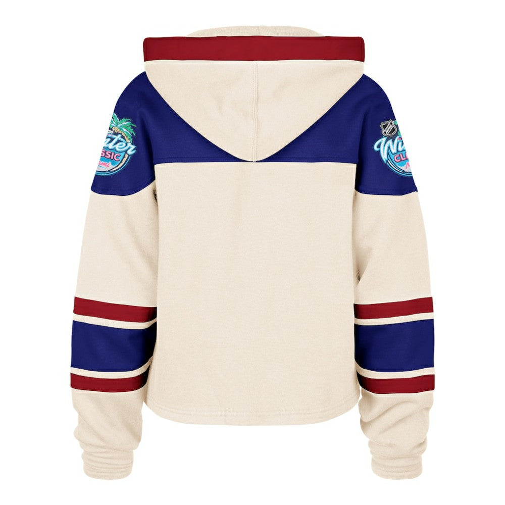New York Rangers '47 Women's 2026 NHL Winter Classic Cropped Superior Lacer Hoodie - Cream - NHL