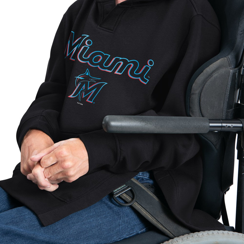 Miami Marlins G-III Sports by Carl Banks Adaptive Lockup Fleece Hoodie - MLB