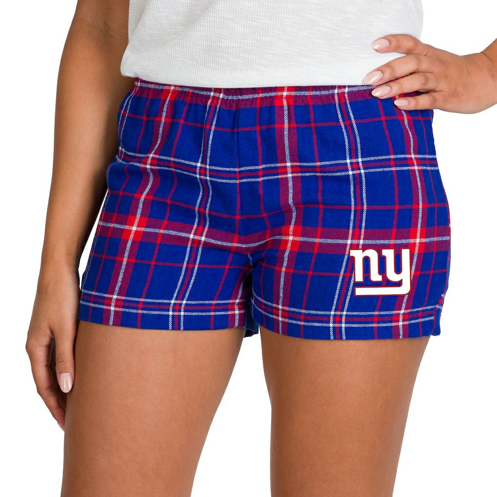New York Giants Concepts Sport Women's Ultimate Flannel Shorts Royal/Red | NFL