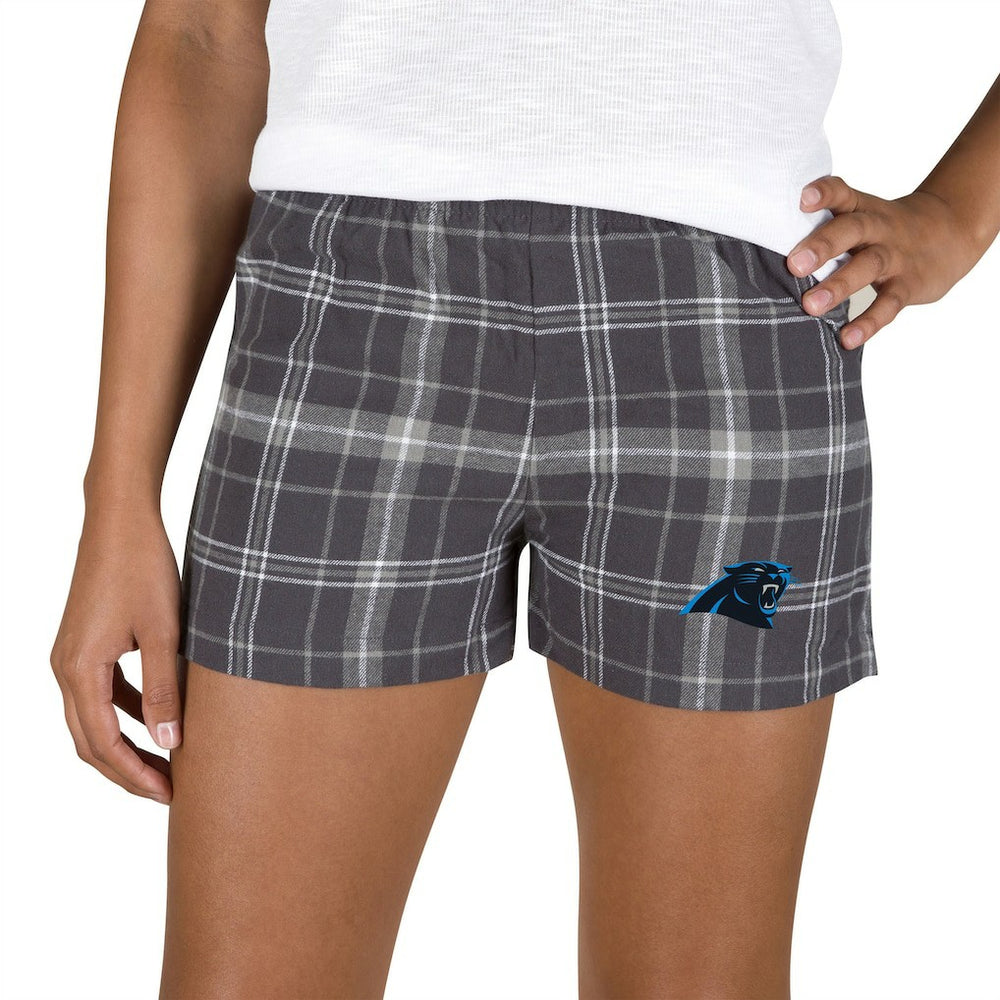 Carolina Panthers Concepts Sport Women's Ultimate Flannel Shorts Charcoal/Gray | NFL