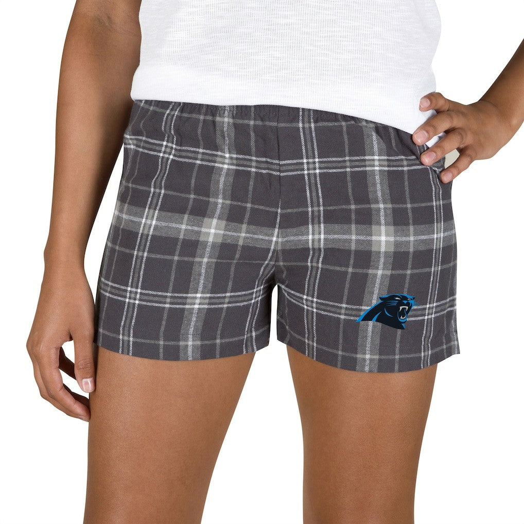 Carolina Panthers Concepts Sport Women's Ultimate Flannel Shorts Charcoal/Gray | NFL