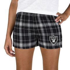 Las Vegas Raiders Concepts Sport Women's Ultimate Flannel Shorts Black/Gray | NFL
