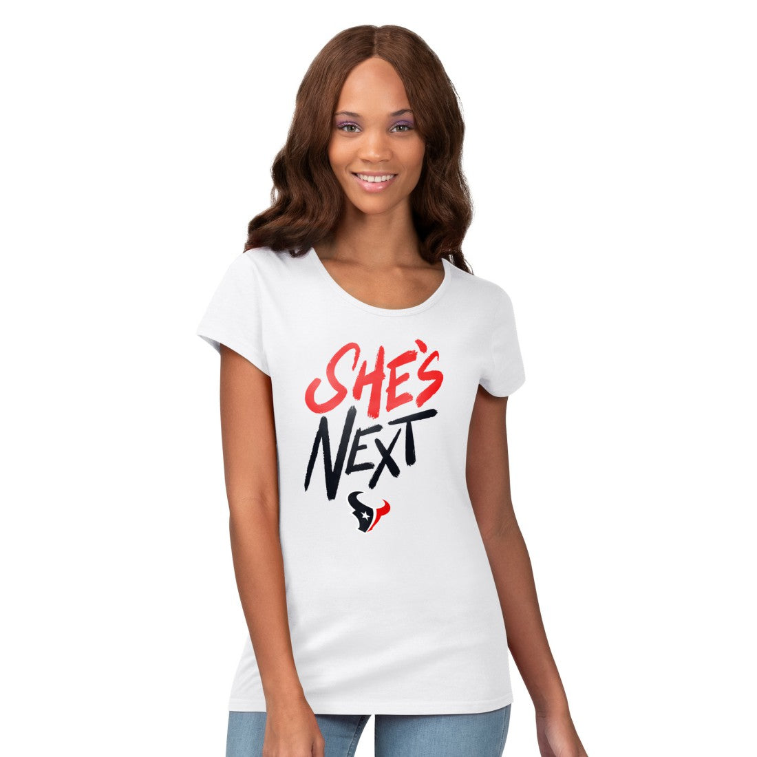 Houston Texans G-III 4Her by Carl Banks Women's She's Next Endzone T-Shirt White | NFL