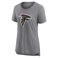 Atlanta Falcons Women's Heritage Custom Name & Number Tri-Blend T-Shirt Gray | NFL
