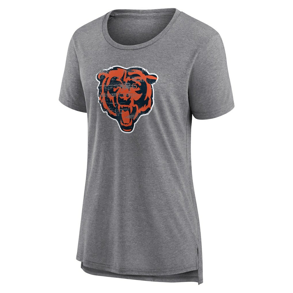 Chicago Bears Women's Heritage Custom Name & Number Tri-Blend T-Shirt Gray | NFL