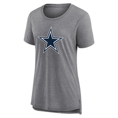 Dallas Cowboys Women's Heritage Custom Name & Number Tri-Blend T-Shirt Gray | NFL