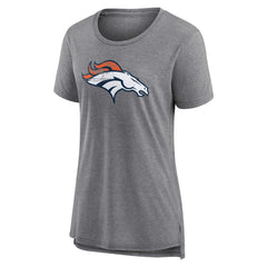 Denver Broncos Women's Heritage Custom Name & Number Tri-Blend T-Shirt Gray | NFL