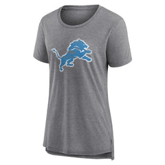 Detroit Lions Women's Heritage Custom Name & Number Tri-Blend T-Shirt Gray | NFL