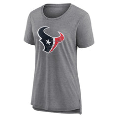 Houston Texans Women's Heritage Custom Name & Number Tri-Blend T-Shirt Gray | NFL
